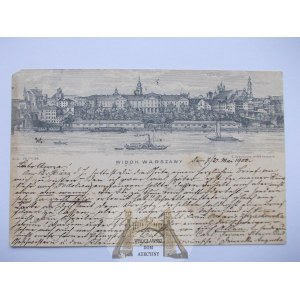 Warszawa, panorama, Wisła, wyd. Wattson 1898