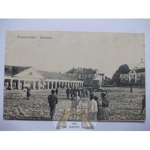 Biélorussie, Novogrudok, Place du marché, résidents, 1916