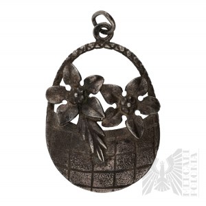 PRL Warmet(?) Silver (0.800), Flower Basket Pendant