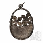 PRL Warmet(?) Silver (0.800), Flower Basket Pendant