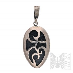 Argent (0.925), pendentif ajouré à motif linéaire