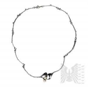Silver (0.925), Floral Necklace with Convallion Motif