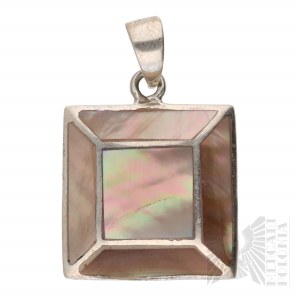 Silver (0.925) Square Pendant with Mother of Pearl
