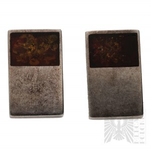 Marcin Zarembski - Silver (0.925), Cufflinks with Amber Accent