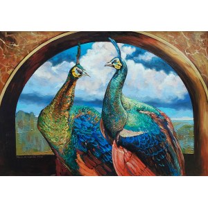 Anita Kuchta Kurasinska, Two Peacocks, 2017