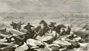 Juliusz KOSSAK (1824-1899), Katastrofa podczas przeprawy przez Niemen do Malinek - do narzeczonej Pana Mohorta