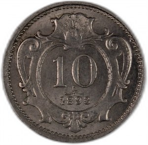 Austria 10 Heller 1893