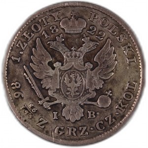 Poland 1 Zloty 1822 IB Silver