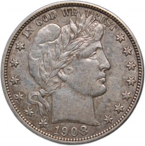 United States 50 Cents 1908 S Key Date Silver