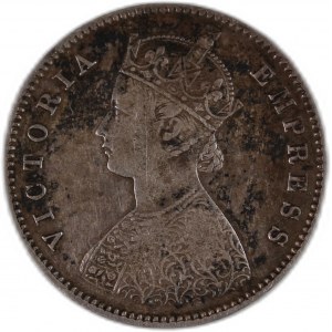India British 1/2 Rupee 1896 C Silver
