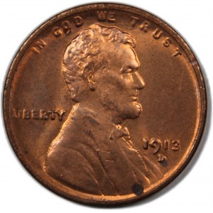 United States Lincoln Cent 1913 D Mint Error