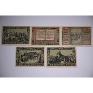 Poland Glogow Lot of 5 Notgelds 10/25/50/75 Pfennig & 1 Mark 1920