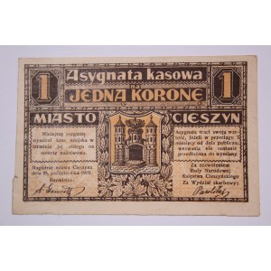 Poland Cieszyn Notgeds 1 Korone 1919