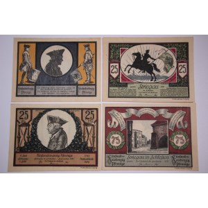 Poland Strzegom Lot of 4 Notgelds 25/25/75/75 Pfennig 1921