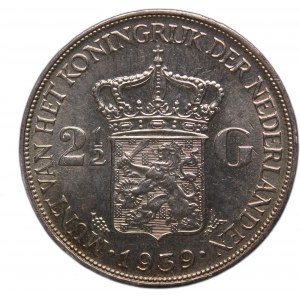 Netherlands 2 1/2 Gulden 1939 Silver