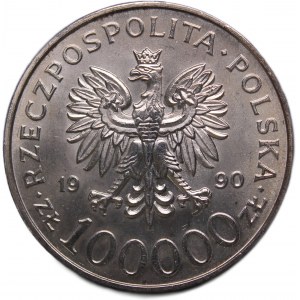 Poland 100000 Zlotych 1990 Silver