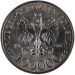 Poland 100000 Zlotych 1990 Silver