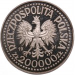 Poland 200000 Zlotych 1991 Silver Proba