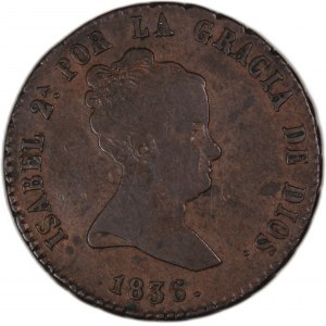 Spain 8 Maravedis 1836