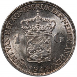 Netherlands 1 Gulden 1944 P Silver
