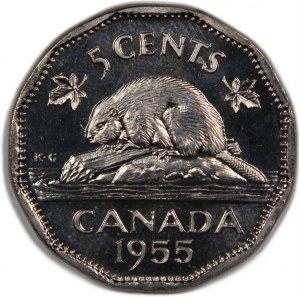 Canada 5 Cents 1955 Prooflike