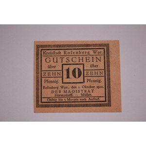 Poland Susz Notgeld 10 Pfennig 1920
