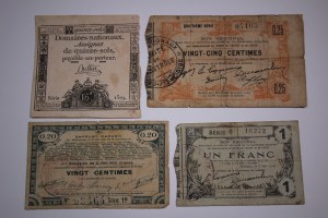 France Lot of 4 Notes 1793-1916