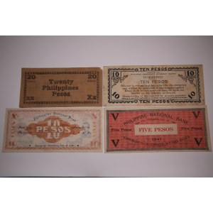 Philippines Lot of 4 Notes 1941-1945