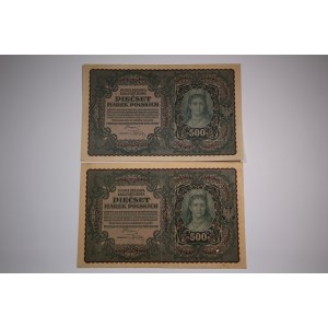 Poland Lot of 2 Notes 500 Marek 1919
