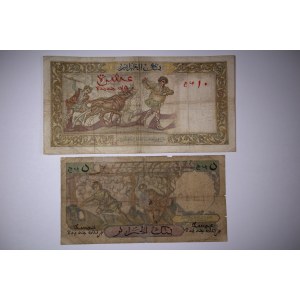 Algeria Lot of 2 Notes 5/10 Nouveaux Francs 1959-1961