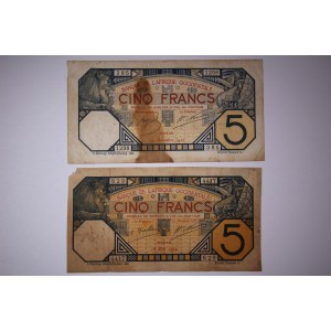 West African States Lot of 2 Notes 5 Francs 1922/1929