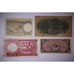 Middle East and Africa Mixed Lot of 4 Notes 1919-1967