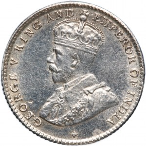 Straits Settlements 5 Cents 1918 Silver