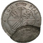 Spain 100 Pesetas 1966 (19-66) Mint Error Silver