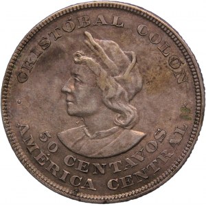 El Salvador 50 Centavos 1894 C.A.M Key Date Silver