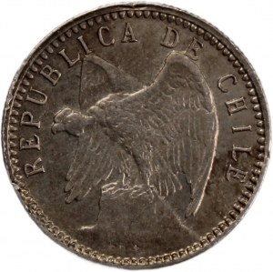 Chile 5 Centavos 1908 Silver