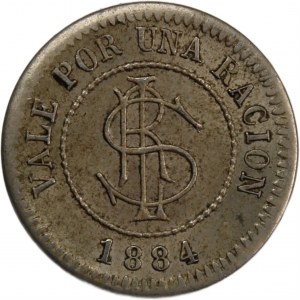 Cuba 1 Ration Token 1884