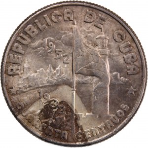 Cuba 40 Centavos 1952 Silver