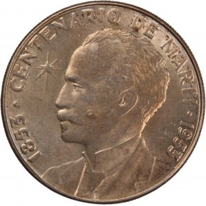 Cuba 1 Peso 1953 Silver