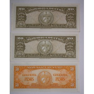 Cuba Lot of 3 Notes 1958-60