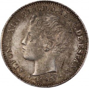 Puerto Rico 20 Centavos 1895 PGV Silver