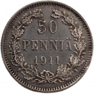 Finland 50 Pennia 1911 L Silver