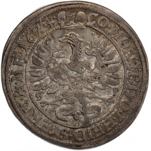 Germany Württemberg-Oels 6 Kreuzer 1674 SP Silver