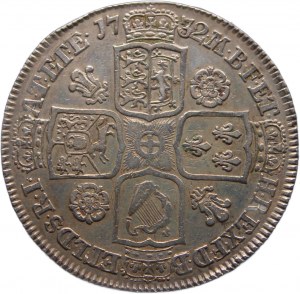 Gran Bretagna 1/2 Corona 1732 Argento