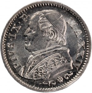 Italy Papal States 10 Soldi 1869 R Silver