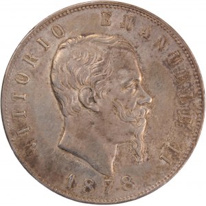 Italy 5 Lire 1878 R Silver