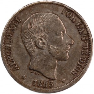 Philippines 10 Centimos 1883 Silver