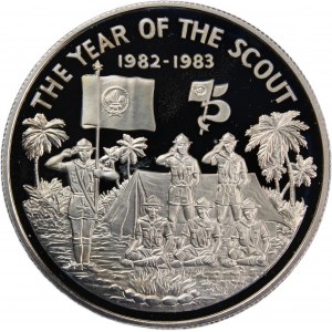 Liberia 20 Dollars 1983 Scout Silver