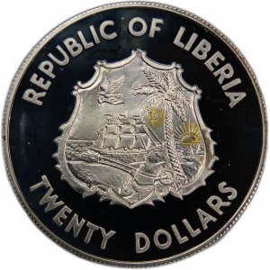 Liberia 20 Dollars 1983 Scout Silver