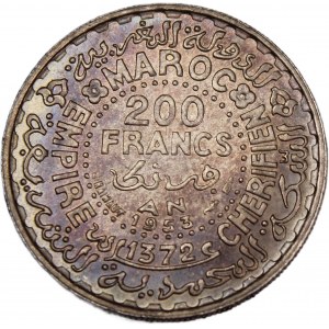 Morocco 200 Francs 1953 (AH1372) Silver
